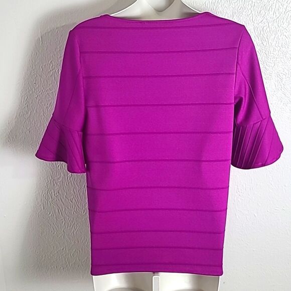 Banana Republic Magenta Short Sleeve Top with Bell Sleeves, Size Small - Picture 4 of 6